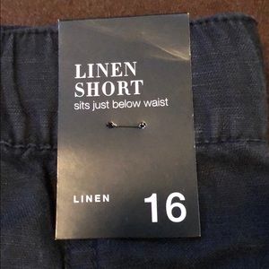 New, NY&C, Black, size 16, Linen Shorts